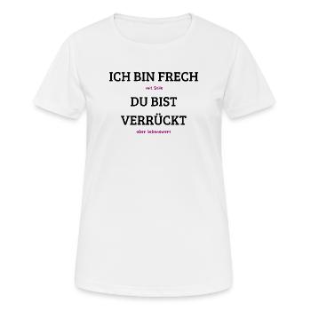 Mit Stil, aber liebenswert - Frauen T-Shirt atmungsaktiv - Weiß - Vorne - AI Model Female 172 dark (172cm)