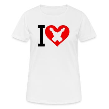 I Love Bier - Frauen T-Shirt atmungsaktiv - Weiß - Vorne - AI Model Female 172 dark (172cm)