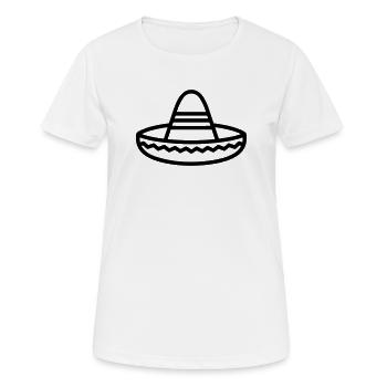 chapeau mexicain - T-shirt respirant Femme - blanc - Devant - AI Model Female 172 dark (172cm)