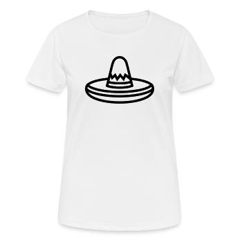 chapeau mexicain - T-shirt respirant Femme - blanc - Devant - AI Model Female 172 dark (172cm)