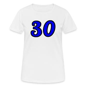 30. 30 YEARS. 30th ANNIVERSARY. 30 YEARS ANNIVERSARY. - Women's Breathable T-Shirt - white - Front - AI Model Female 172 dark (172cm)