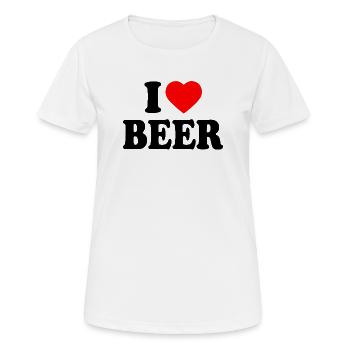 I love beer - Frauen T-Shirt atmungsaktiv - Weiß - Vorne - AI Model Female 172 dark (172cm)