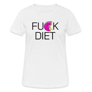 Merde la chemise diète en donut - T-shirt respirant Femme - blanc - Devant - AI Model Female 172 dark (172cm)