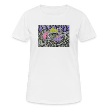 Motif psychédélique d’un seul œil - T-shirt respirant Femme - blanc - Devant - AI Model Female 172 dark (172cm)