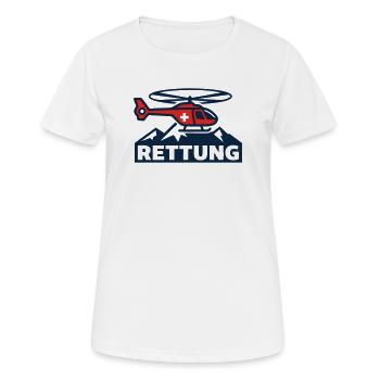 Rettungshubschrauber Logo - Frauen T-Shirt atmungsaktiv - Weiß - Vorne - AI Model Female 172 dark (172cm)