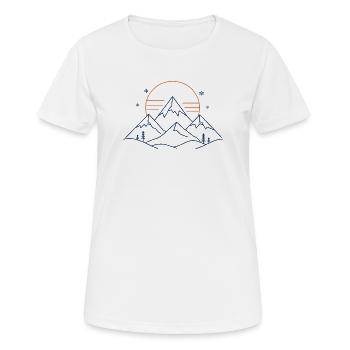 Mountain landscape with sun - Women's Breathable T-Shirt - white - Front - AI Model Female 172 dark (172cm)