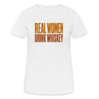 De vraies femmes buvant du whisky - Chemise drôle - T-shirt respirant Femme - blanc - Devant - AI Model Female 172 dark (172cm)