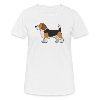 Beagle Color Block Illustration - Women's Breathable T-Shirt - white - Front - AI Model Female 172 dark (172cm)