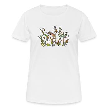 Gras - Frauen T-Shirt atmungsaktiv - Weiß - Vorne - AI Model Female 172 dark (172cm)