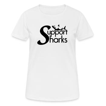 Support Sharks - Women's Breathable T-Shirt - white - Front - AI Model Female 172 dark (172cm)