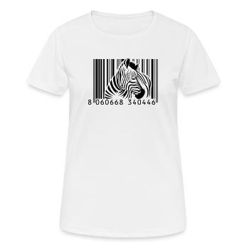 Barcode Zebra - Frauen T-Shirt atmungsaktiv - Weiß - Vorne - AI Model Female 172 dark (172cm)