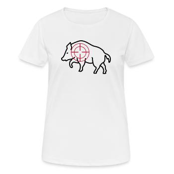 wild boar - Women's Breathable T-Shirt - white - Front - AI Model Female 172 dark (172cm)