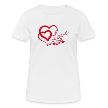 Cœurs entrelacés en Script Amoureux - T-shirt respirant Femme - blanc - Devant - AI Model Female 172 dark (172cm)