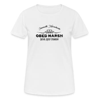 OBED MARSH fishery logo (noir) - Innsmouth - T-shirt respirant Femme - blanc - Devant - AI Model Female 172 dark (172cm)