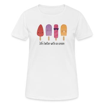 Lifes better with cream - Frauen T-Shirt atmungsaktiv - Weiß - Vorne - AI Model Female 172 dark (172cm)