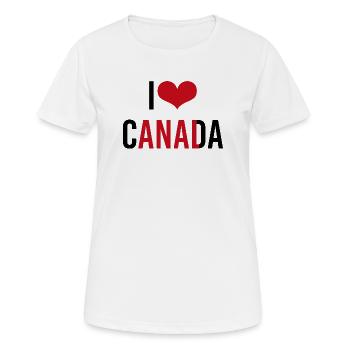J’aime le Canada - T-shirt respirant Femme - blanc - Devant - AI Model Female 172 dark (172cm)