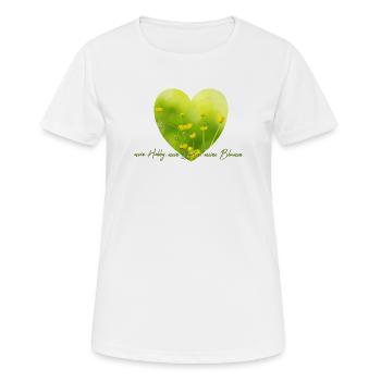Coeur Fleur Jardin Amour Bouton d’Or Jardin Jardinier - T-shirt respirant Femme - blanc - Devant - AI Model Female 172 dark (172cm)