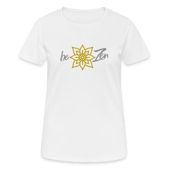 Be Zen T-Shirt – Mandala Yoga Meditation Frauen - Frauen T-Shirt atmungsaktiv - Weiß - Vorne - AI Model Female 172 dark (172cm)