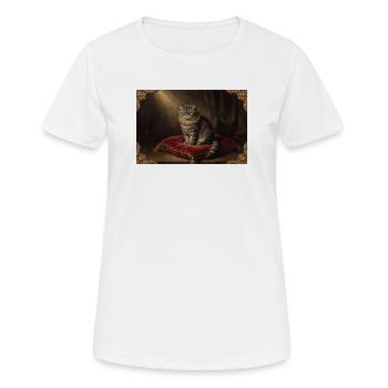 Pose du chat royal dans un cadre baroque - T-shirt respirant Femme - blanc - Devant - AI Model Female 172 dark (172cm)