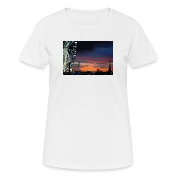 Paris am Sonnenuntergang Riesenrad - Frauen T-Shirt atmungsaktiv - Weiß - Vorne - AI Model Female 172 dark (172cm)