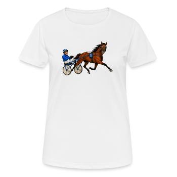 Lachender Traber - Frauen T-Shirt atmungsaktiv - Weiß - Vorne - AI Model Female 172 dark (172cm)