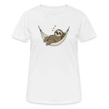 Paresseux dans le hamac - T-shirt respirant Femme - blanc - Devant - AI Model Female 172 dark (172cm)