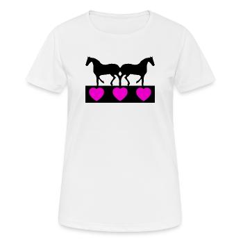 Pferde - Frauen T-Shirt atmungsaktiv - Weiß - Vorne - AI Model Female 172 dark (172cm)