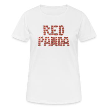 Cartoon red panda typography - Women's Breathable T-Shirt - white - Front - AI Model Female 172 dark (172cm)