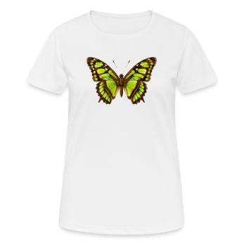 Papillon de malachite Siproeta stelenes Aquarelle - T-shirt respirant Femme - blanc - Devant - AI Model Female 172 dark (172cm)