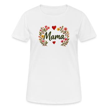 Watercolor Floral Mama Cute Mother's Day T-Shirt - Frauen T-Shirt atmungsaktiv - Weiß - Vorne - AI Model Female 172 dark (172cm)