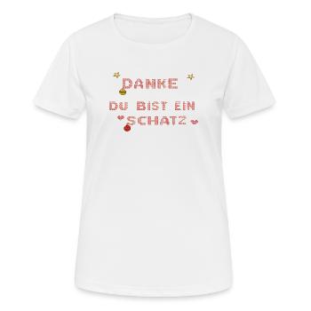du bist ein Schatz - Frauen T-Shirt atmungsaktiv - Weiß - Vorne - AI Model Female 172 dark (172cm)