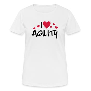 agility - Frauen T-Shirt atmungsaktiv - Weiß - Vorne - AI Model Female 172 dark (172cm)