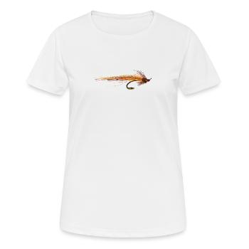 fly fishing hook - T-shirt respirant Femme - blanc - Devant - AI Model Female 172 dark (172cm)