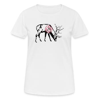 Cerf broutant - T-shirt respirant Femme - blanc - Devant - AI Model Female 172 dark (172cm)