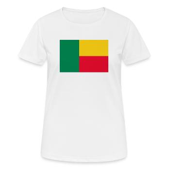 Aufkleber-Flagge von Benin Aufkleber Fahne Benin - Frauen T-Shirt atmungsaktiv - Weiß - Vorne - AI Model Female 172 dark (172cm)