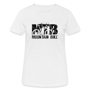 Mountainbike - Frauen T-Shirt atmungsaktiv - Weiß - Vorne - AI Model Female 172 dark (172cm)