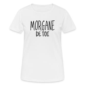 Morgane de toi, amoureux, fou amoureux - T-shirt respirant Femme - blanc - Devant - AI Model Female 172 dark (172cm)