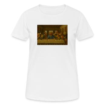 Dogs Last Supper - Women's Breathable T-Shirt - white - Front - AI Model Female 172 dark (172cm)