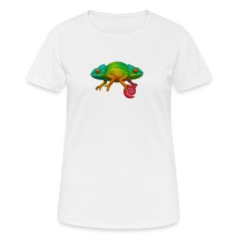 Regenbogen Chamäleon Lolli - Frauen T-Shirt atmungsaktiv - Weiß - Vorne - AI Model Female 172 dark (172cm)