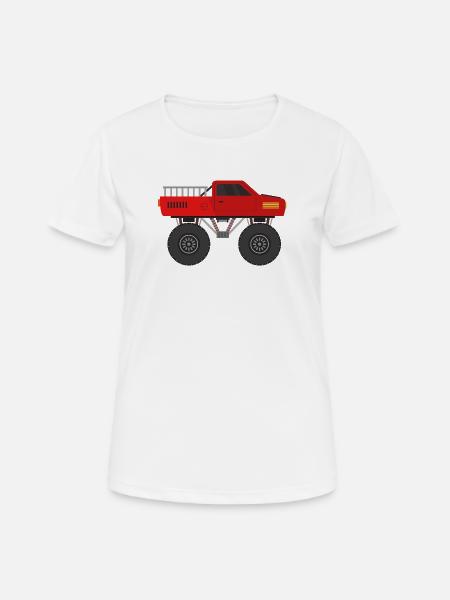 Monstertruck - Frauen T-Shirt atmungsaktiv - Weiß