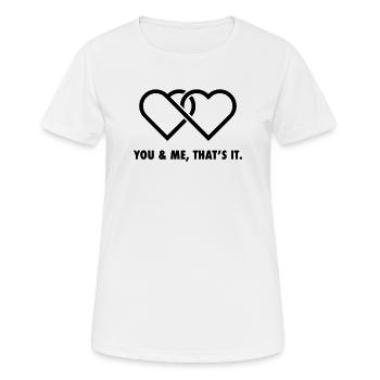 Valentine des cœurs liés - Toi et moi noir - T-shirt respirant Femme - blanc - Devant - AI Model Female 172 dark (172cm)