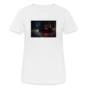Nachtsportwagen auf der Straße - Frauen T-Shirt atmungsaktiv - Weiß - Vorne - AI Model Female 172 dark (172cm)