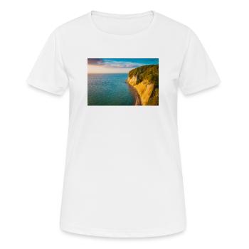 Kreideküste im Goldenen Licht - Frauen T-Shirt atmungsaktiv - Weiß - Vorne - AI Model Female 172 dark (172cm)