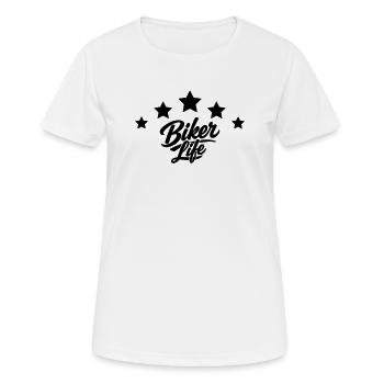 Vie de motard - T-shirt respirant Femme - blanc - Devant - AI Model Female 172 dark (172cm)