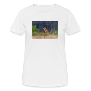 Eule die Eule - Frauen T-Shirt atmungsaktiv - Weiß - Vorne - AI Model Female 172 dark (172cm)