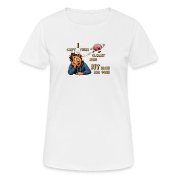 Thinking Offline - Mein Gehirn hat gekündigt - Frauen T-Shirt atmungsaktiv - Weiß - Vorne - AI Model Female 172 dark (172cm)