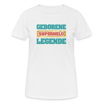 Legende Superheld - Frauen T-Shirt atmungsaktiv - Weiß - Vorne - AI Model Female 172 dark (172cm)