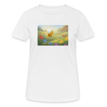 Abeille colorée dans une prairie fleurie - T-shirt respirant Femme - blanc - Devant - AI Model Female 172 dark (172cm)