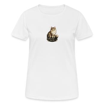 Imprimé de la Maman Sibérienne Chat - T-shirt respirant Femme - blanc - Devant - AI Model Female 172 dark (172cm)