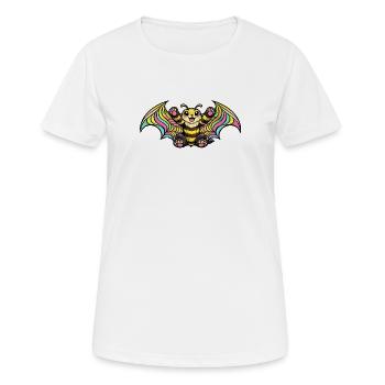 Regenbogenbat mit Flügeln - Frauen T-Shirt atmungsaktiv - Weiß - Vorne - AI Model Female 172 dark (172cm)